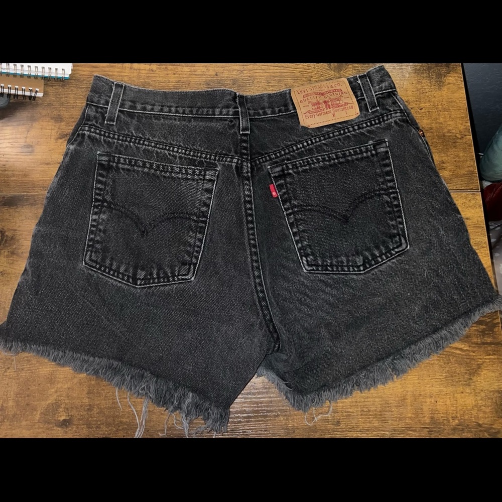 Black levi cutoff shorts- size 12